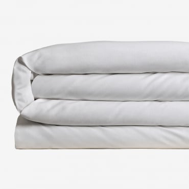 Funda Nórdica En Algodón Percal De 180 Hilos Lesia Blanco & Cama 150/160cm (240 X 220 Cm) - Sklum