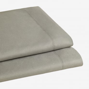Sábana Encimera En Satén De 300 Hilos Sampras Verde Caqui & Cama 150/160cm (240 X 280 Cm) - Sklum
