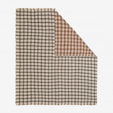 Manta Plaid En Algodón Zujar Gris Grafito - Sklum