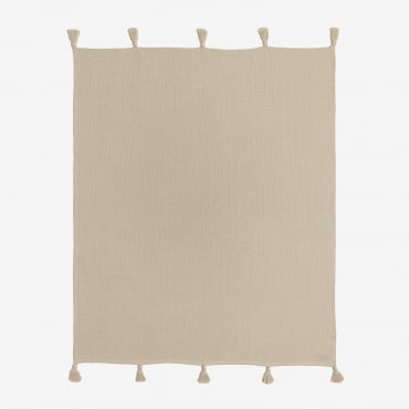 Manta Plaid Alfeld Beige Lino - Sklum