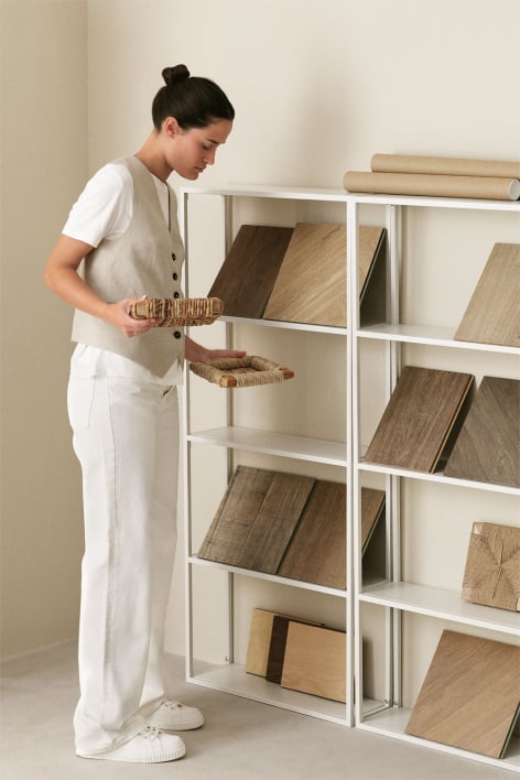 Estantería modular de pared 60x140 cm en acero Thura - Blanco Gardenia