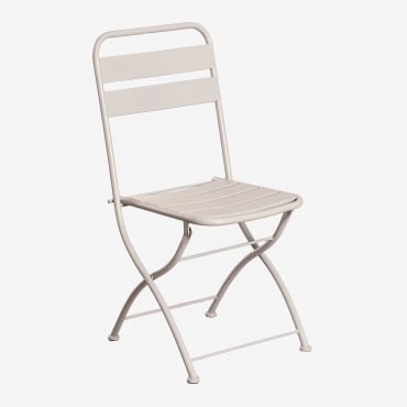 Silla De Comedor Plegable En Acero Janti Beige Tapioca - Sklum