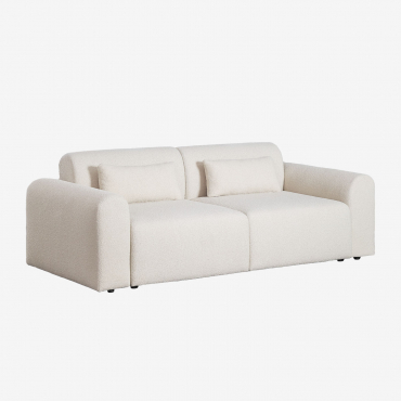 Sofá Modular De 2 Piezas En Borreguito Borjan Borreguito Blanco - Sklum