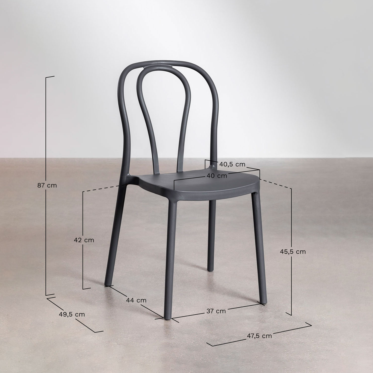 Set de mesa redonda Ø70 cm y 2 sillas de jardín Mizzi , medidas