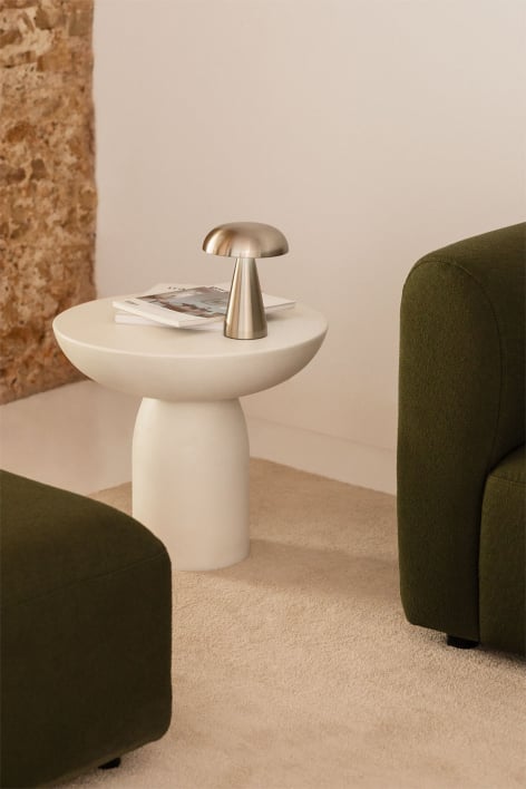 Mesa auxiliar redonda Ø50 cm en cemento Zenadia