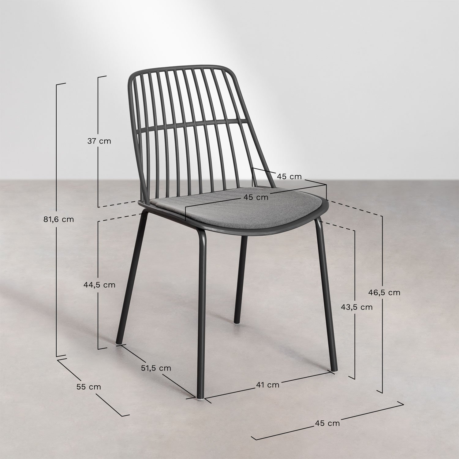 Set de Mesa Rectangular (220x100 cm) Arnadine y 8 Sillas de Comedor Maeba, medidas