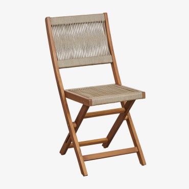 Pack De 2 Sillas De Jardín Plegables Delawer Classic Marrón Arena Claro - Sklum