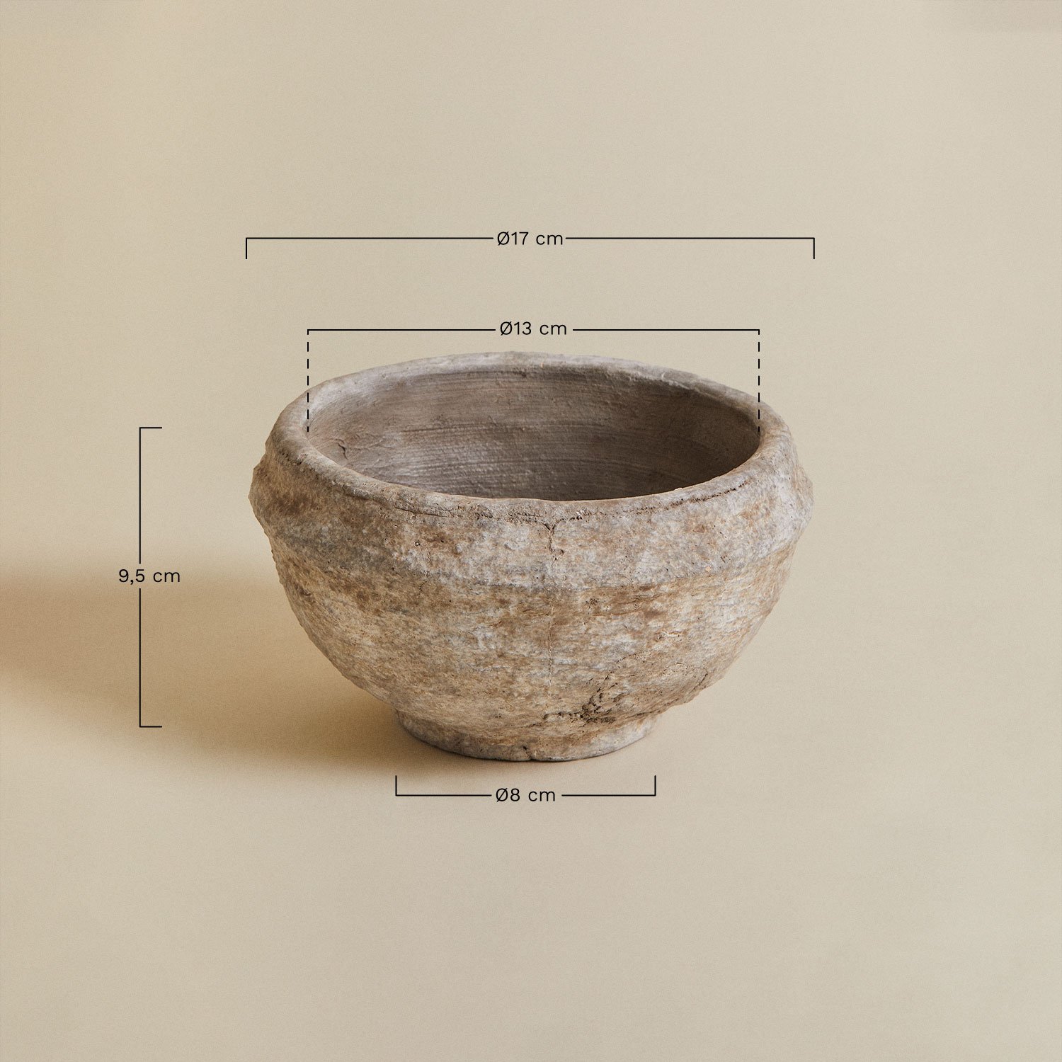 Cuenco decorativo en terracota Agnon, medidas