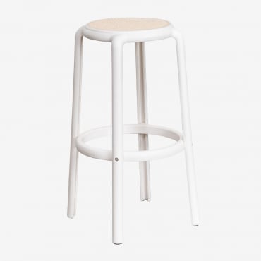 Pack De 2 Taburetes Altos Omara Blanco Gardenia & ↑75 Cm - Sklum