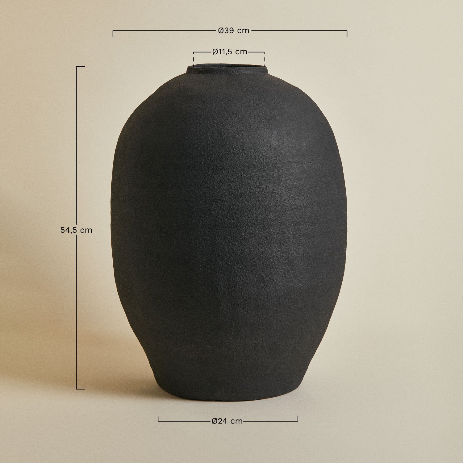 Jarrón ↑55 cm en terracota Almire , medidas