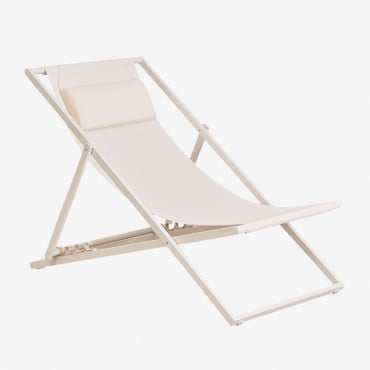 Pack De 2 Hamacas Plegables En Acero Con Cojín Jensy Beige Tapioca - Sklum