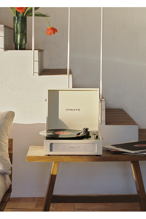 CREATE - RECORD PLAYER COMPACT - Tocadiscos Retro con Bluetooth, USB, SD, MicroSD y MP3