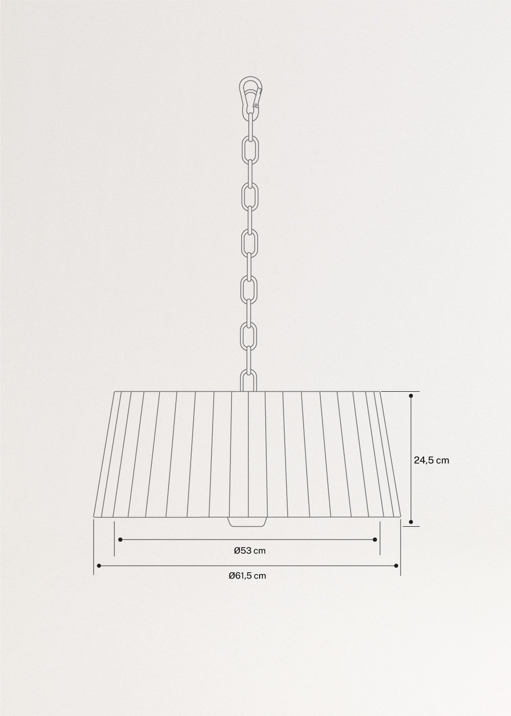 CREATE - HANGING HEATER - Lámpara y estufa halógena de infrarrojos 1800W, medidas