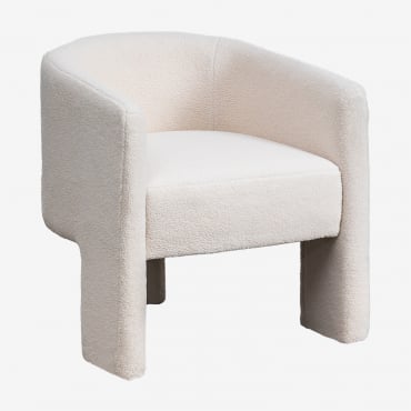 Sillón En Borreguito Xastru Blanco - Sklum