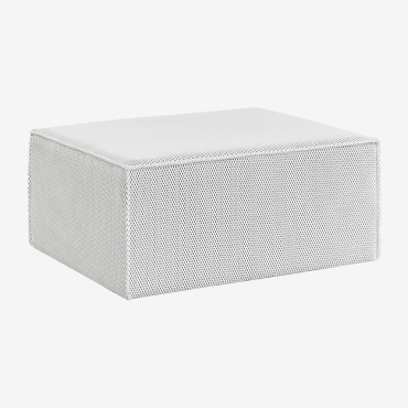 Puff Rectangular 90x70 Cm En Fibra Sintética Crespol Blanco - Sklum