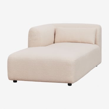 Módulo Chaise Longue Izquierdo Para Sofá Modular Fogler Borreguito Beige Crema - Sklum