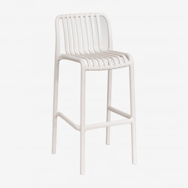 Pack De 4 Taburetes Altos Apilables En Polipropileno Wendell Beige Tapioca & ↑75 Cm - Sklum