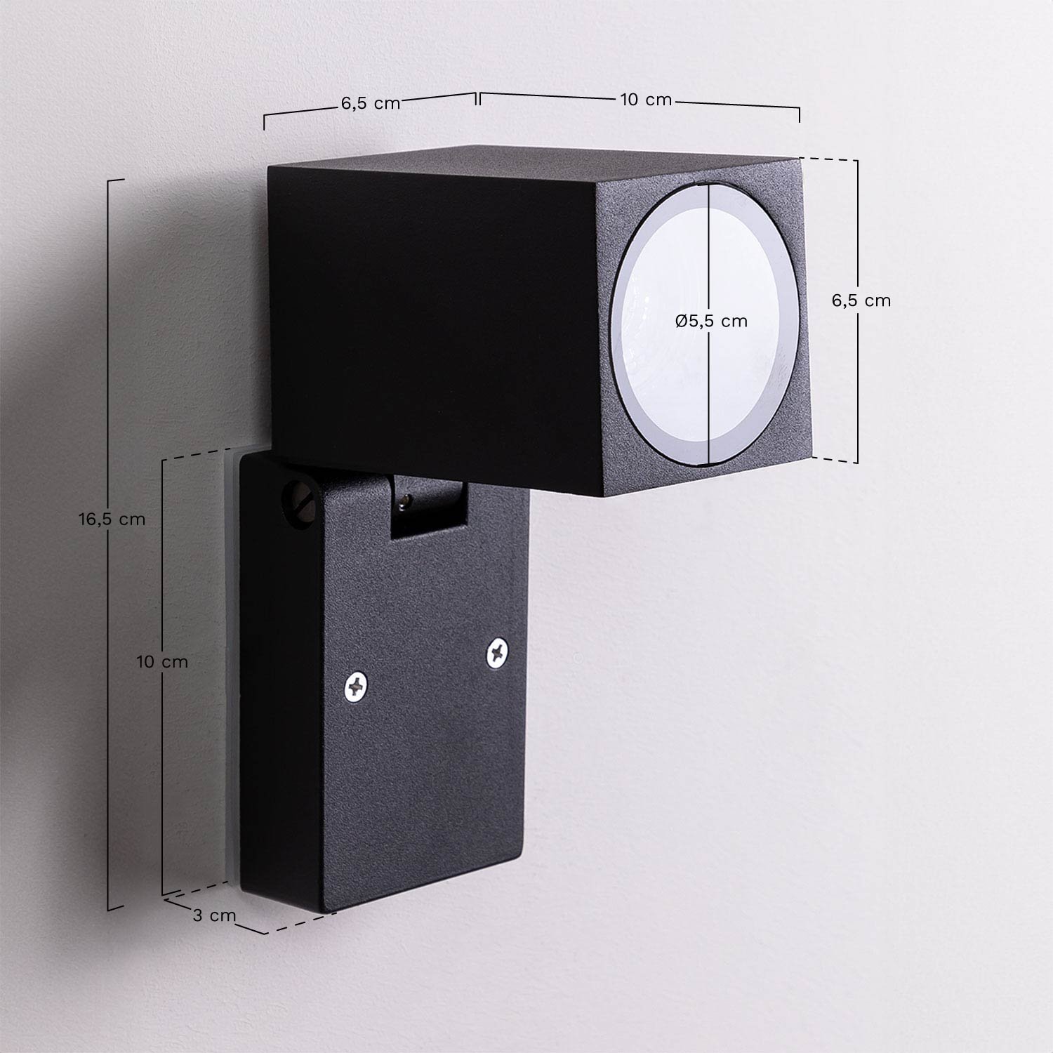 Aplique de pared para exterior Abar, medidas