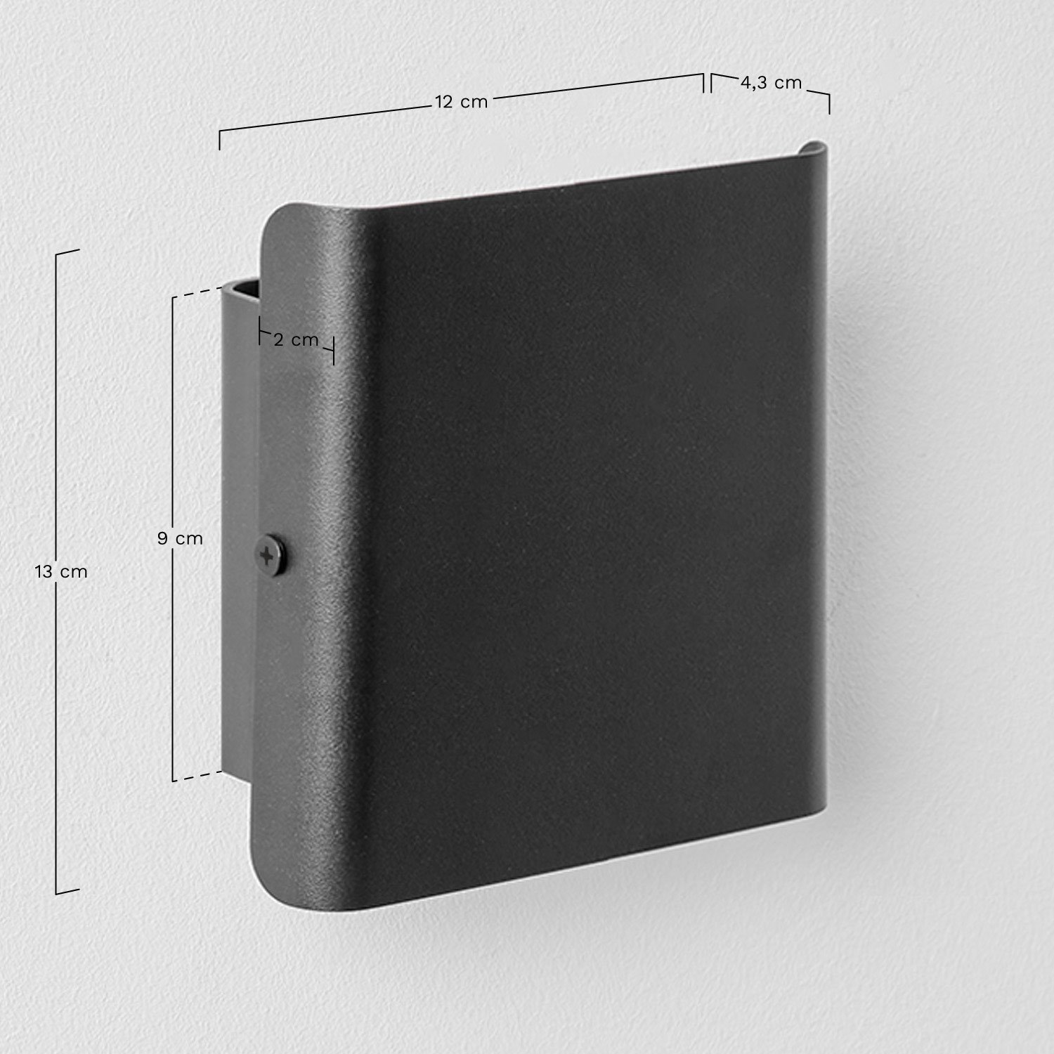 Aplique de pared LED para exterior en aluminio y acero inoxidable Nirela, medidas