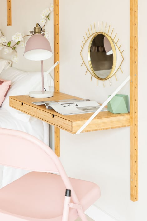 Estantería modular de pared en bambú Kolex