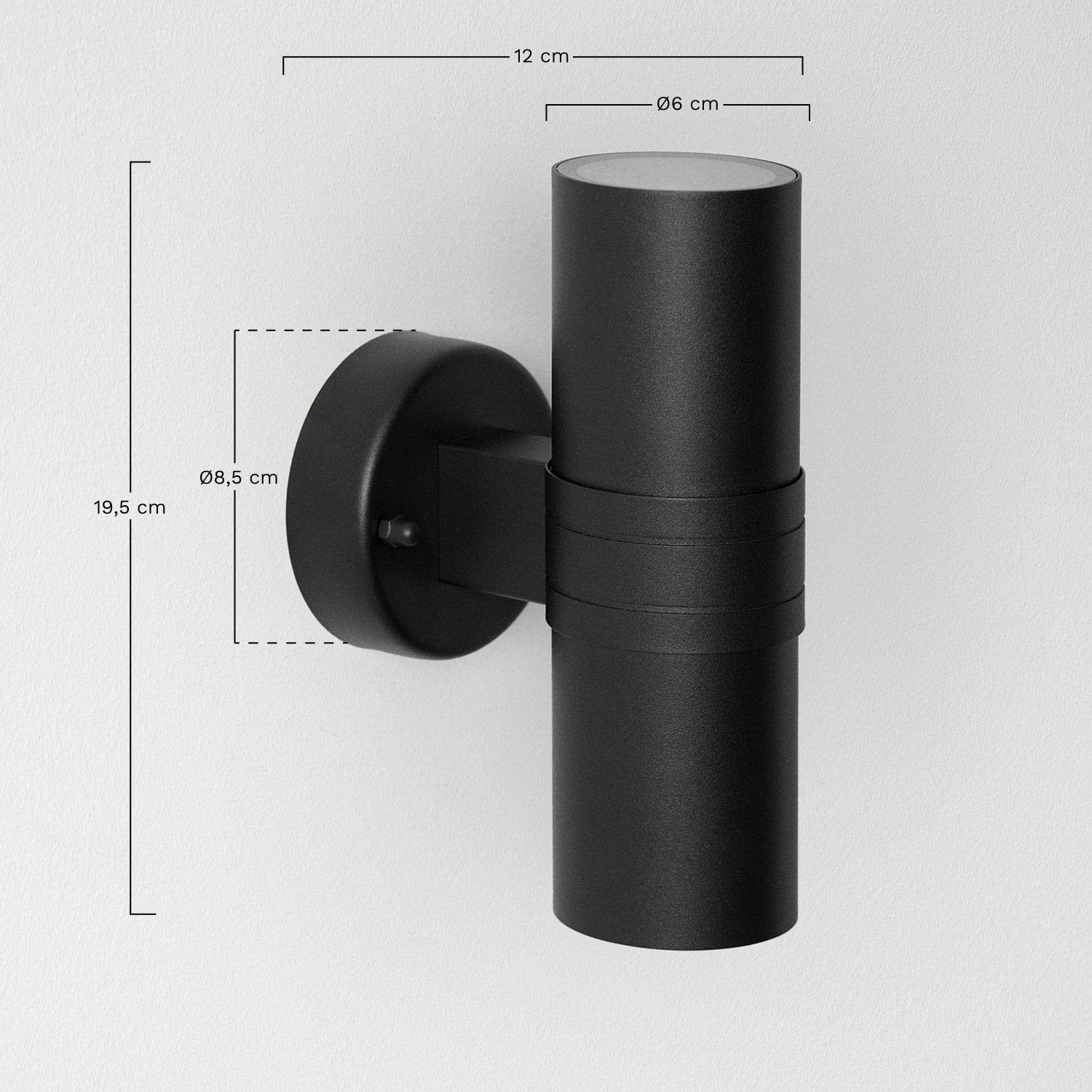Aplique de pared para exterior en acero inoxidable con 2 puntos de luz Grivat , medidas