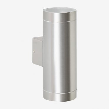 Aplique De Pared Para Exterior En Aluminio Con 2 Puntos De Luz Sileno Gris Cromado - Sklum