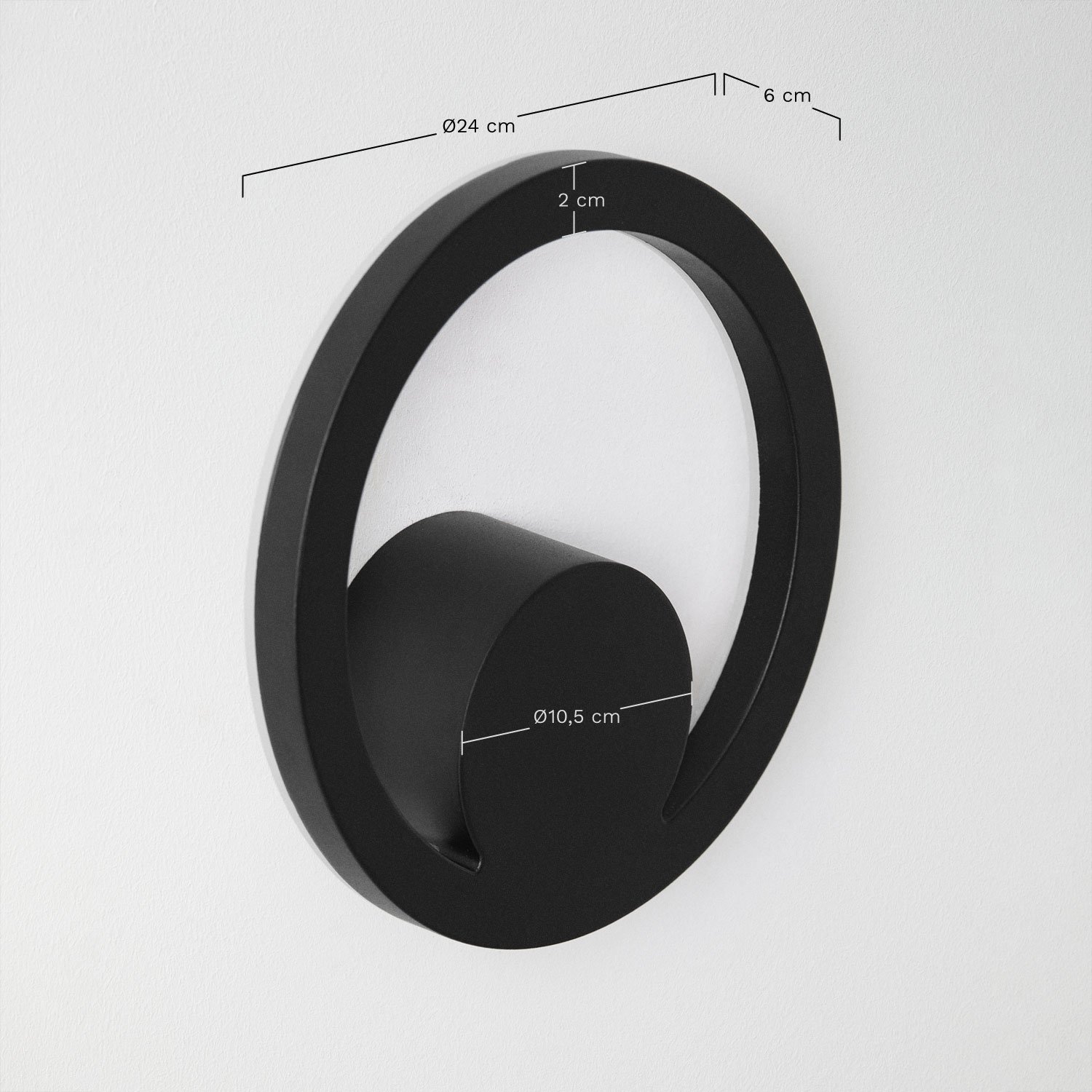 Aplique de pared LED para exterior en aluminio Quiven, medidas