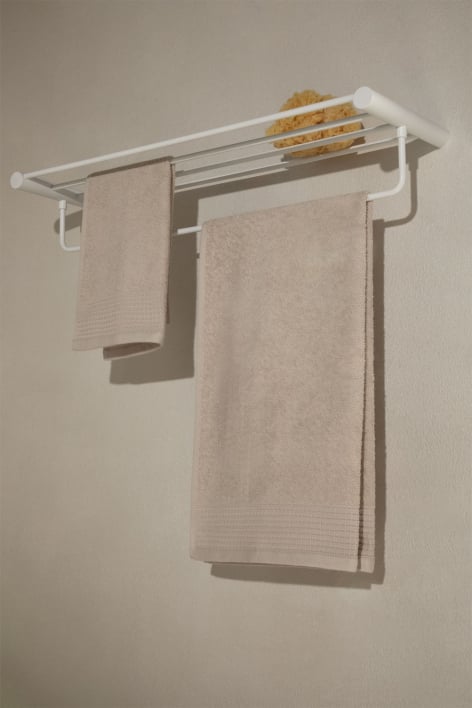 Toallero de pared para baño con balda en acero inoxidable Devon