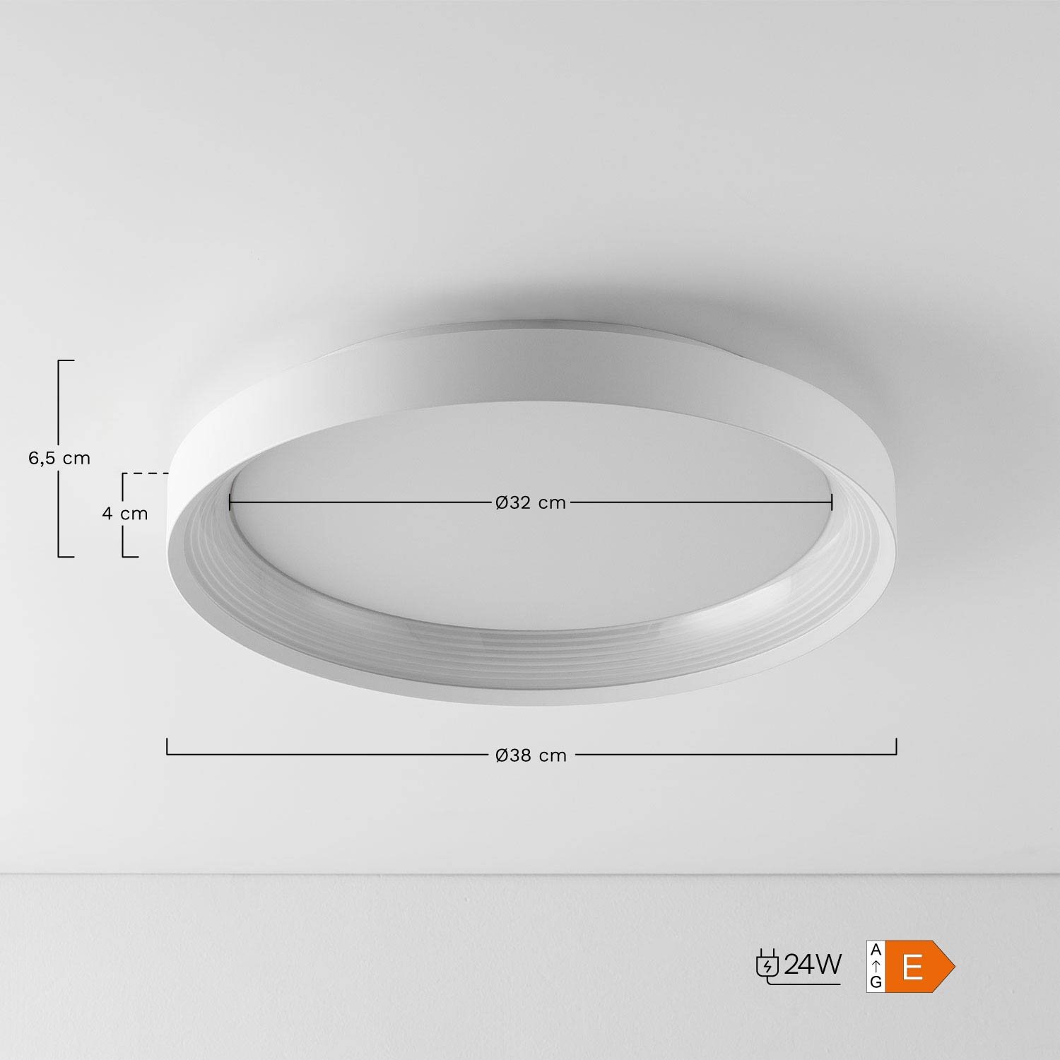 Plafón de Techo LED en Metacrilato y Aluminio Sarwat      , medidas