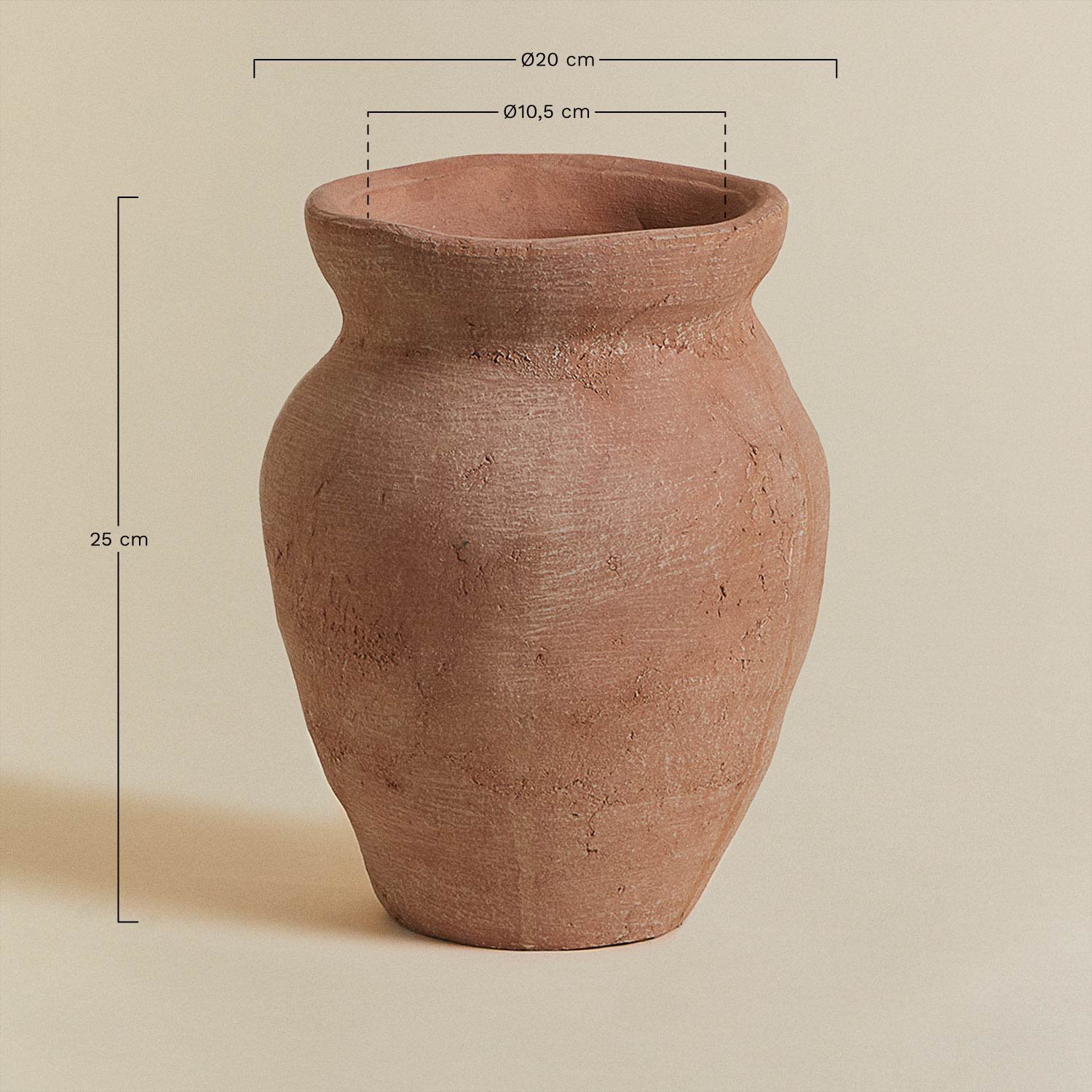 Jarrón decorativo en terracota Elishia     , medidas