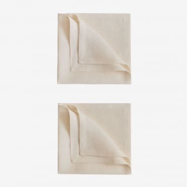 Pack De 2 Servilletas En Lino Zendan Crema Cannoli - Sklum