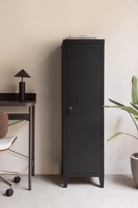 Armario taquilla 40x140 cm en acero negro carbón Pohpli - Negro Carbón