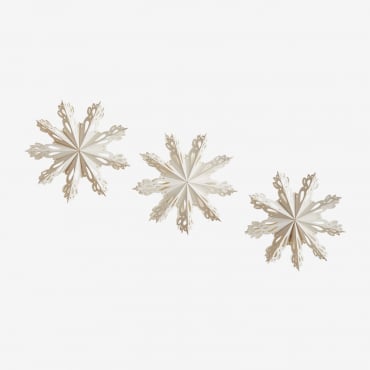 Pack De 3 Adornos De Navidad En Papel Vericsel Blanco - Sklum