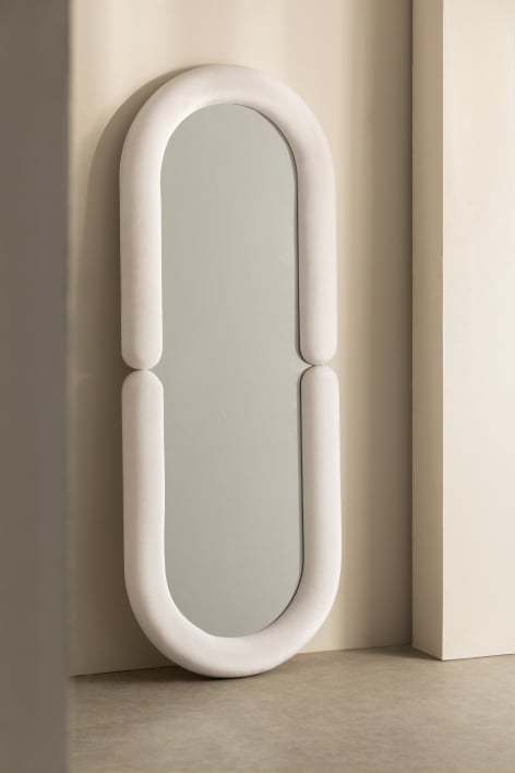 Espejo de pared ovalado 60x160 cm en terciopelo Santes