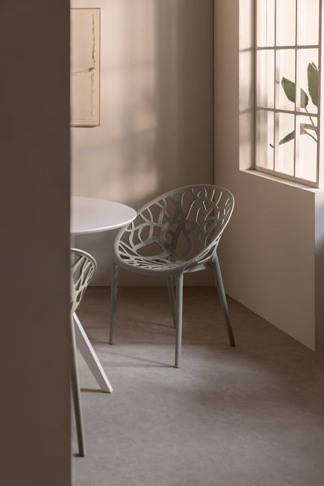 Silla de comedor apilable en polipropileno Ores - Verde Caqui