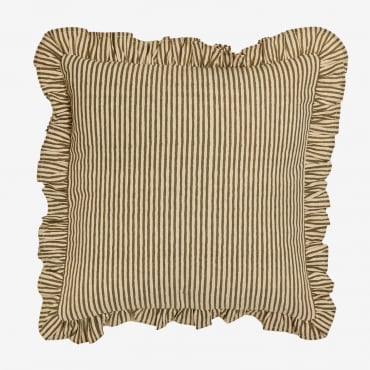 Cojín Cuadrado 45x45 Cm En Algodón Clouzot Verde Bambú - Sklum