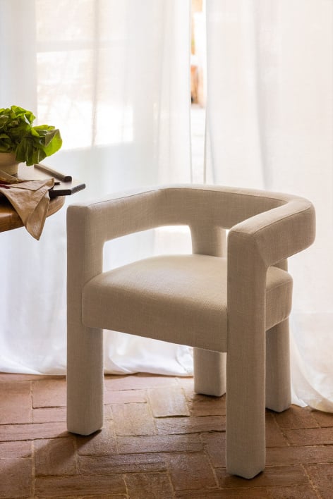 Silla de comedor con reposabrazos tapizada Liara