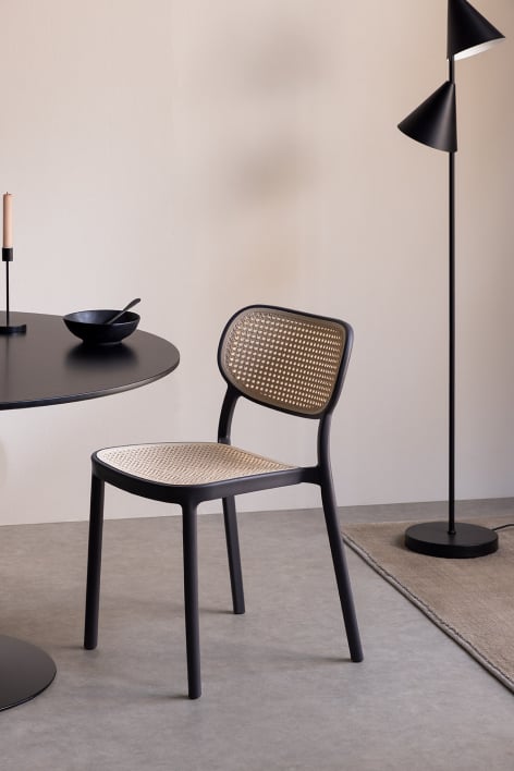 Silla de comedor apilable en polipropileno Omara - Gris Grafito