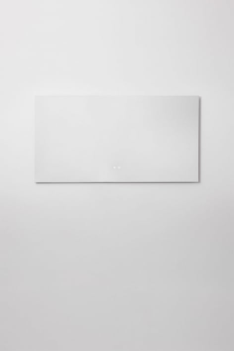 Espejo de pared rectangular 140x75 cm para baño con luz LED y antivaho Riben