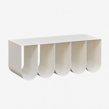 Mesa De Centro Rectangular 100x40 Cm En Acero Olavi Blanco Gardenia - Sklum