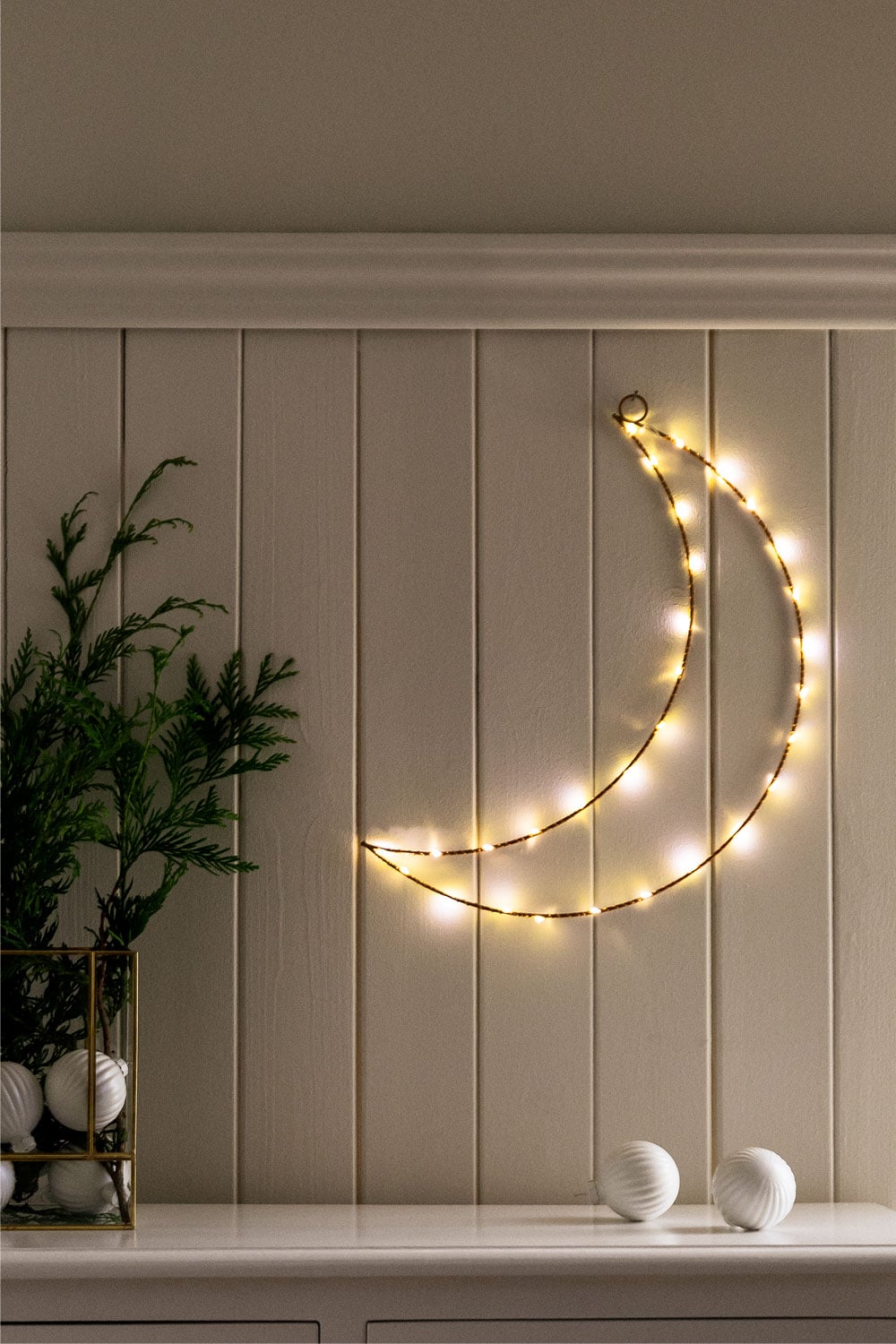 guirnalda luces luna, luz decorativa pared luna