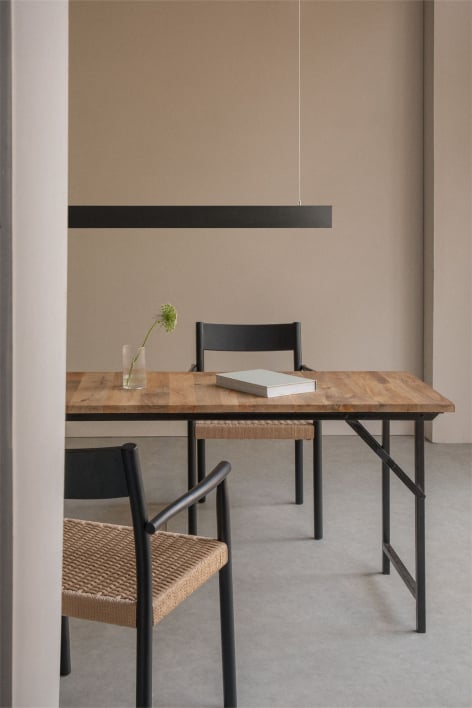 Lámpara de techo colgante lineal LED 120 cm en aluminio Jiva