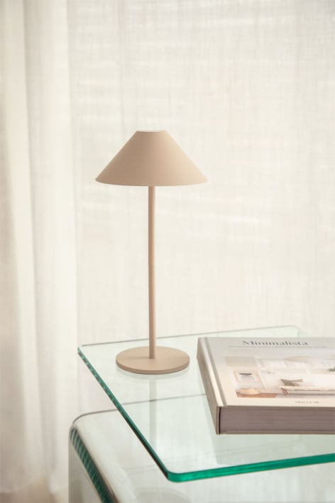 Lámpara de mesa LED inalámbrica en hierro Nebida