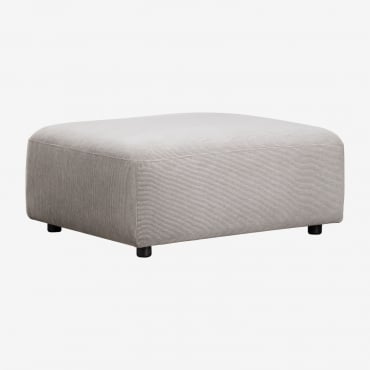 Puff Tapizado Fogler Pana Gris Topo Claro - Sklum