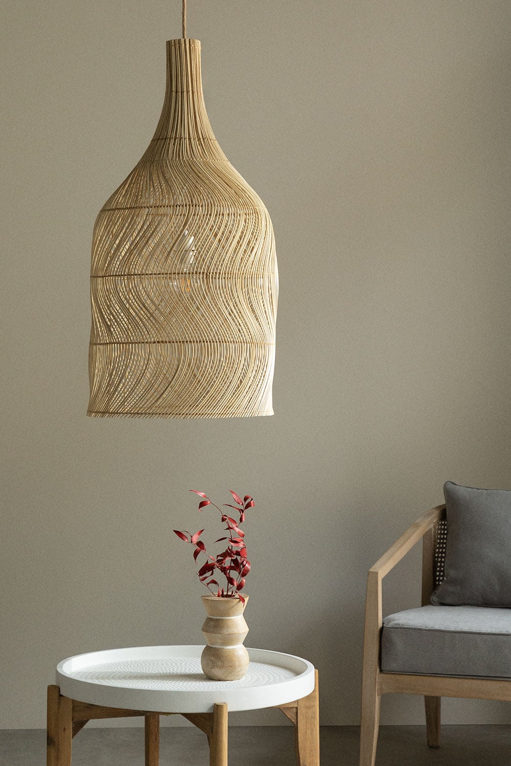 Lámpara de techo colgante de ratán natural estilo Boho Embid