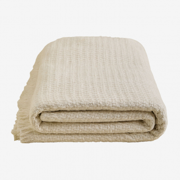 Colcha De Algodón Seyrig Beige Crema & Cama 90cm (180 X 250 Cm) - Sklum