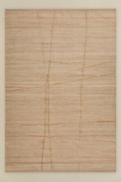 Alfombra rectangular en yute y algodón Emeline - Beige Semoline