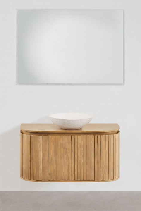 Conjunto de mueble de baño suspendido 90x40 cm en madera de mango Analis - Madera de Mango