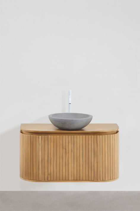 Conjunto de mueble de baño suspendido 90x40 cm en madera de mango Analis - Madera de Mango