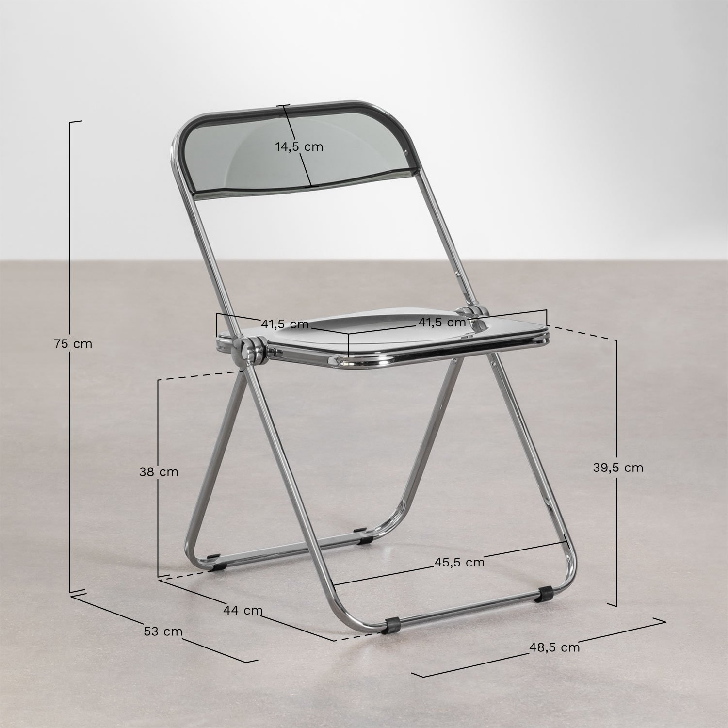 Pack de 2 sillas de comedor plegables Kepko , medidas